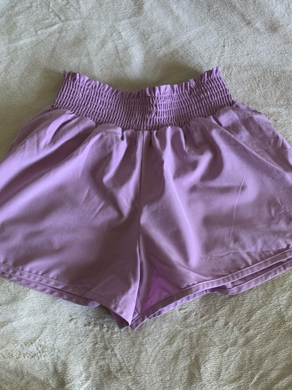 OshKosh B'gosh Lavender High-Waist Smocked Shorts
